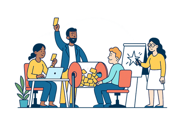 A person celebrating winning a raffle